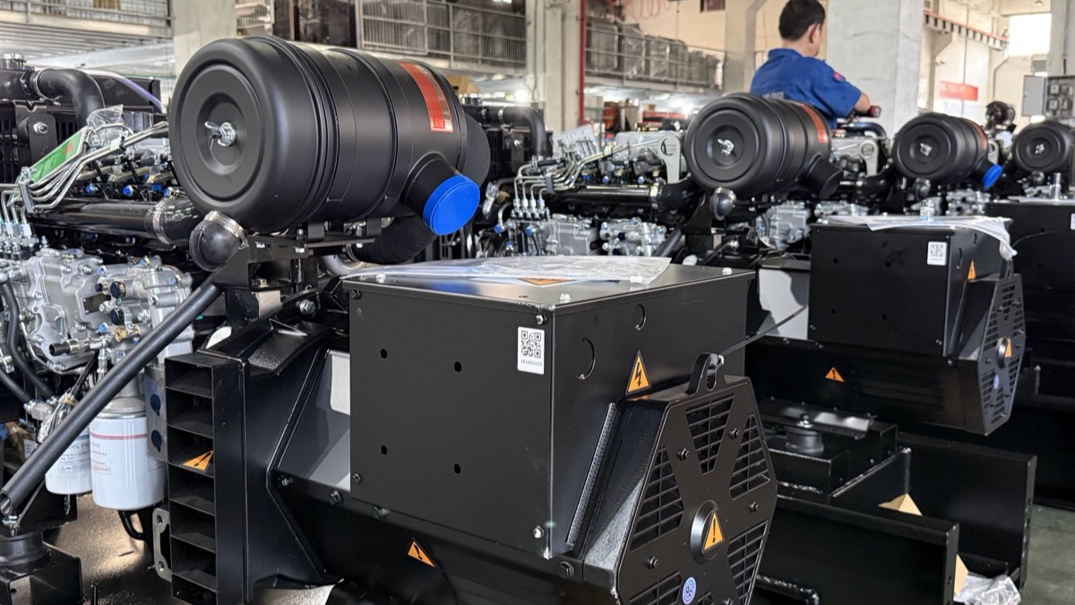 Real industrial generator lineup prepared for cassava processing plant power projects in Nigeria