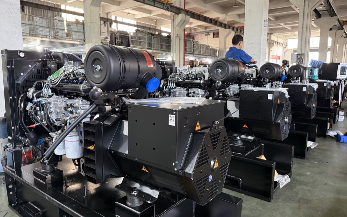 Real diesel generator units assembled in the factory for telecom tower and communication backup power quotation inquiries