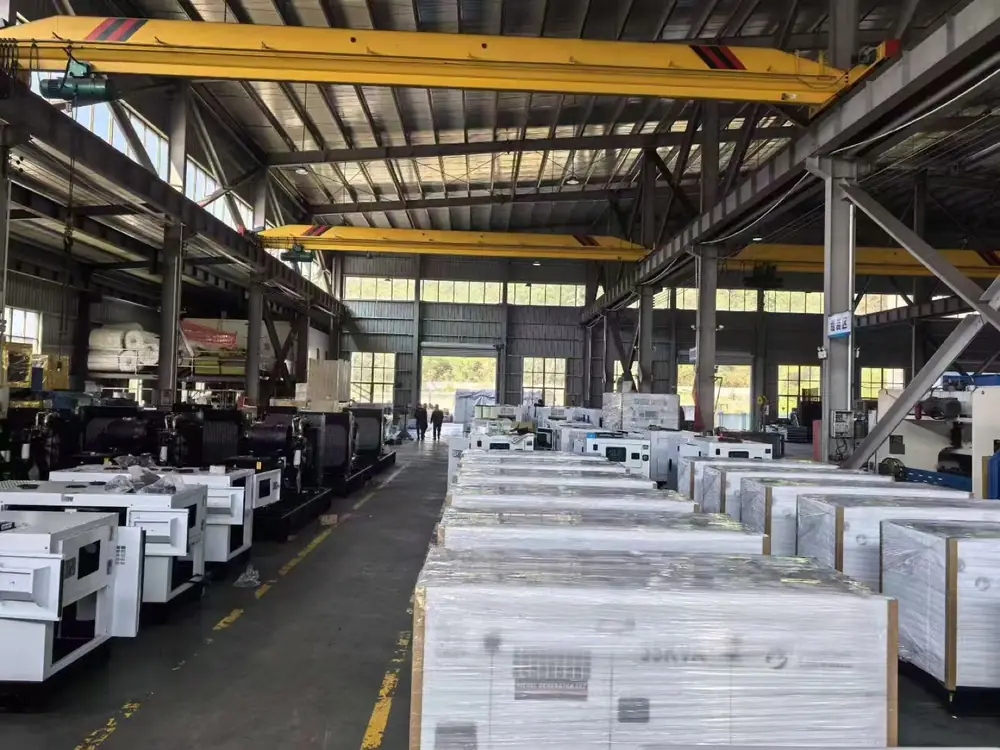 20kVA to 500kVA diesel generators in factory workshop